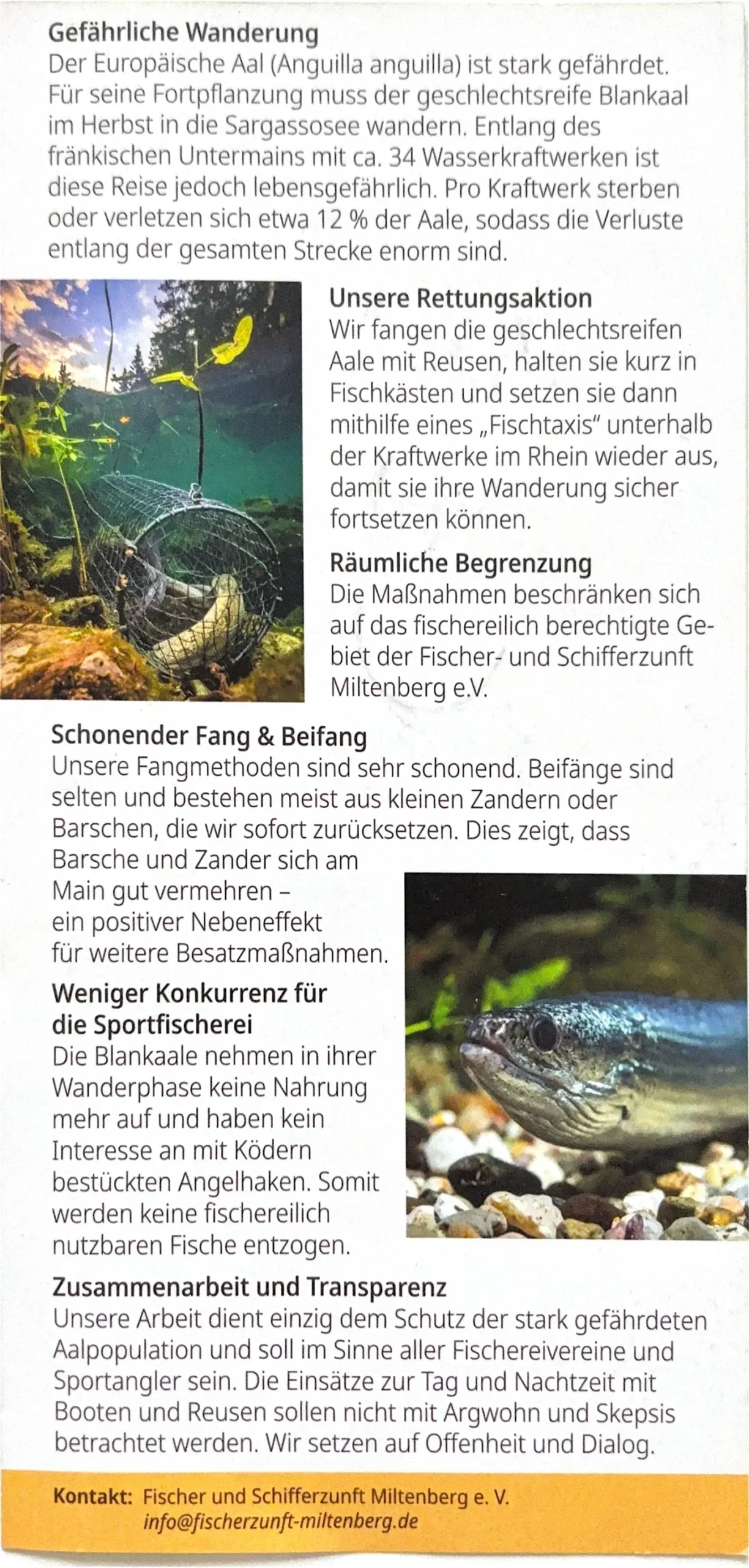 Prospekt-Rückseite: Gefährliche Wanderung und unsere Rettungsaktion